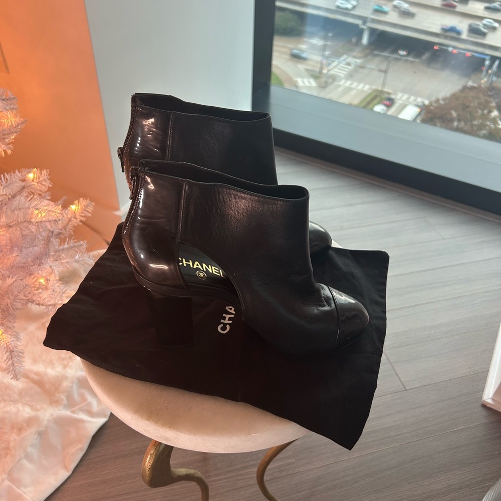 Chanel Brand New Lambskin Leather Booties